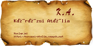 Körözsi Atália névjegykártya